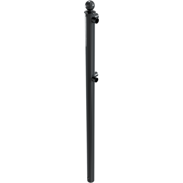 Sikkerhedsgel�nder / | afgr�nsningsgel�ndere | Fast stolpe til top- og kvartb�jet stang til indst�bning i beton | Hj�rnestolpe til top- og kvartb�jet stang | varmgalvaniseret og lakeret (RAL 7016)